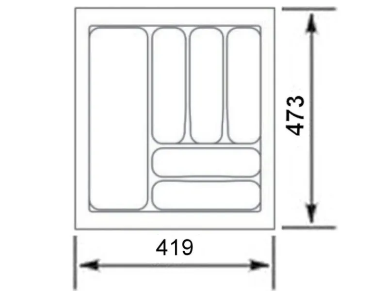 SOTECH Orga-Box I Besteckeinsatz Lavagrau 500 mm Höhe 55 mm Für Blum Tandembox und ModernBox
