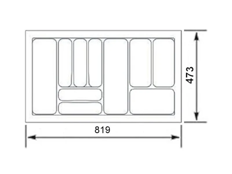 SOTECH Besteckkästen<Orga-Box I Besteckeinsatz Lavagrau 900 mm Höhe 55 mm Für Blum Tandembox und ModernBox