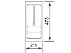 SOTECH Besteckkästen<Orga-Box I Besteckeinsatz Höhe 55 mm Lavagrau 300 mm Für Blum Tandembox und ModernBox