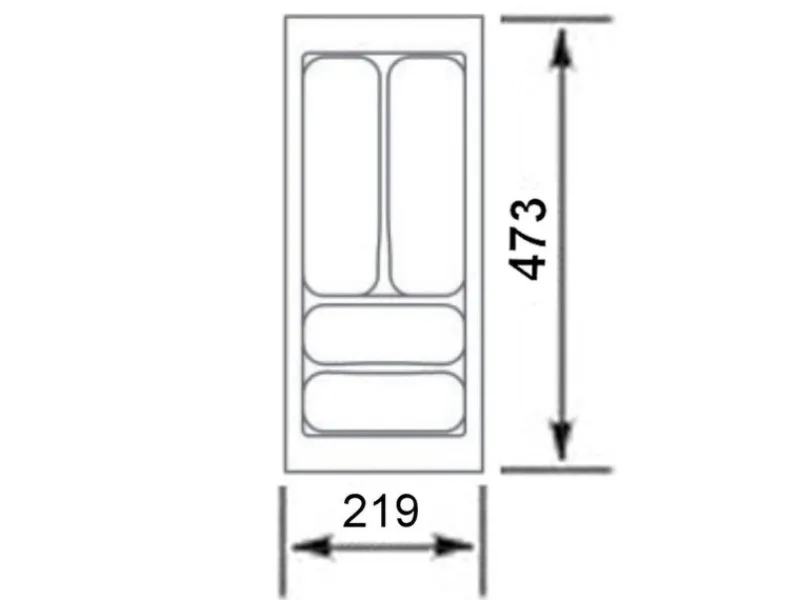 SOTECH Besteckkästen<Orga-Box I Besteckeinsatz Höhe 55 mm Oriongrau 300 mm Antirutschbeschichtung Für Blum Tandembox und ModernBox
