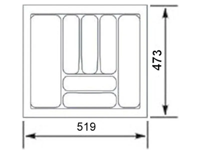 New SOTECH Orga-Box I Besteckeinsatz Lavagrau 600 mm Höhe 55 mm Für Blum Tandembox und ModernBox