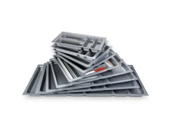 SOTECH Besteckkästen<Orga-Box I Besteckeinsatz Silbergrau 800 mm Höhe 55 mm Für Blum Tandembox und ModernBox