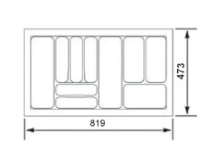 SOTECH Orga-Box I Besteckeinsatz Höhe 55 mm Oriongrau 900 mm Antirutschbeschichtung Für Blum Tandembox und ModernBox< Besteckkästen
