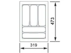 New SOTECH Orga-Box I Besteckeinsatz Höhe 55 mm Oriongrau 400 mm Antirutschbeschichtung Für Blum Tandembox und ModernBox