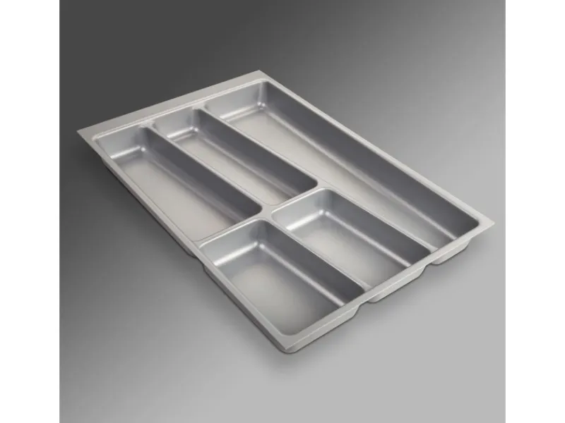 SOTECH ORGA-BOX II Besteckeinsatz 400 mm Höhe 45 mm Silbergrau Für Nobilia Schubladen< Besteckkästen