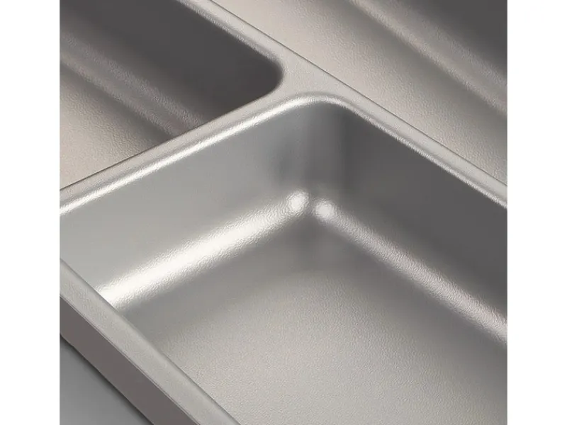 SOTECH ORGA-BOX II Besteckeinsatz 400 mm Höhe 45 mm Silbergrau Für Nobilia Schubladen< Besteckkästen