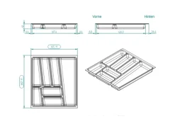 Online SOTECH ORGA-BOX II Besteckeinsatz 500 mm Höhe 45 mm Silbergrau Für Nobilia Schubladen