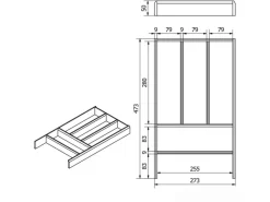 Sale SOTECH Orga-Box Individual Besteckeinsatz Bambus 473 x 273 x 50 mm Geölt