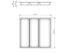 Hot SOTECH ORGA-BOX-3 Multifunktionseinsatz Tiefe 473 mm Höhe 50,5 mm Schubladeneinsätze Breite 491 mm Silbergrau