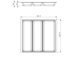 SOTECH ORGA-BOX-2 Multifunktionseinsatz Tiefe 462mm Höhe 50,5mm Für Nobilia Küchen Canvas Struktur 509mm< Besteckkästen