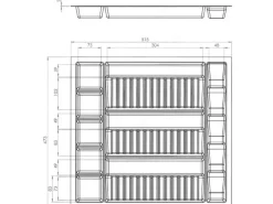 SOTECH ORGA-BOX Multi-Gewürzgläsereinsatz Gewürzdoseneinsatz 515 x 40 x 473 mm Silbergrau Für Blum 60er Korpusbreite< Besteckkästen