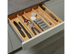 SOTECH Besteckkästen<ORGA-BOX UNIVERSAL Besteckkasten Aus Bambus Verstellbar Für Schrankbreite 500 - 600 mm Höhe 65 mm bis 5 Fächer