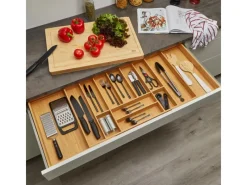 SOTECH Besteckkästen<ORGA-BOX UNIVERSAL Besteckkasten Aus Bambus Verstellbar Für Schrankbreite 900 - 1200 mm Höhe 65 mm bis 13 Fächer