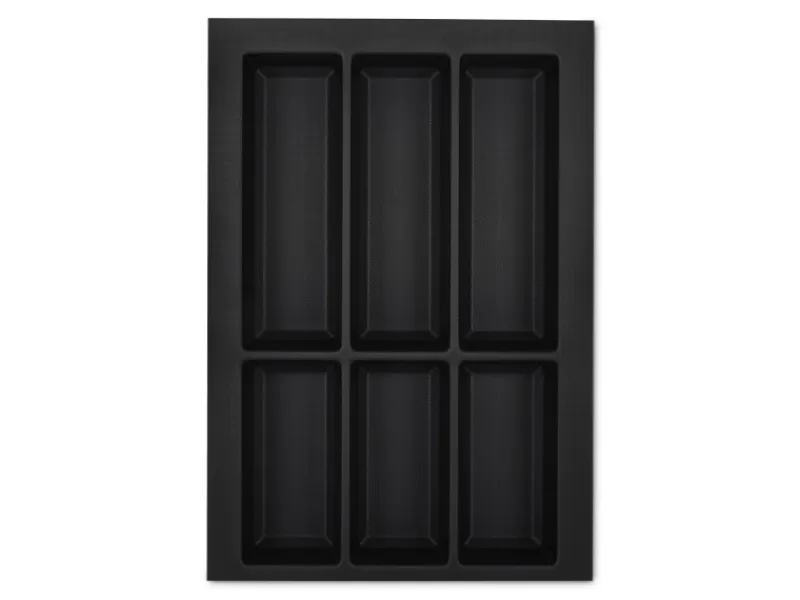 SOTECH Besteckkästen<Orga-Box VII Besteckeinsatz Schwarz 400 mm Höhe 50,5 mm mit Softtouch Oberfläche