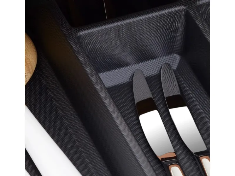 SOTECH Besteckkästen<Orga-Box VII Besteckeinsatz Schwarz 400 mm Höhe 50,5 mm mit Softtouch Oberfläche