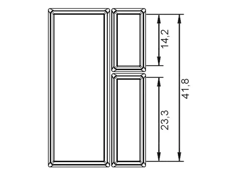 SOTECH Orga-Box VII Besteckeinsatz Basaltgrau 1200 mm Höhe 50,5 mm mit Softtouch Oberfläche< Besteckkästen