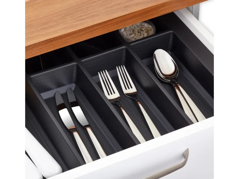 Clearance SOTECH Orga-Box VII Besteckeinsatz Schwarz 900 mm Höhe 50,5 mm mit Softtouch Oberfläche