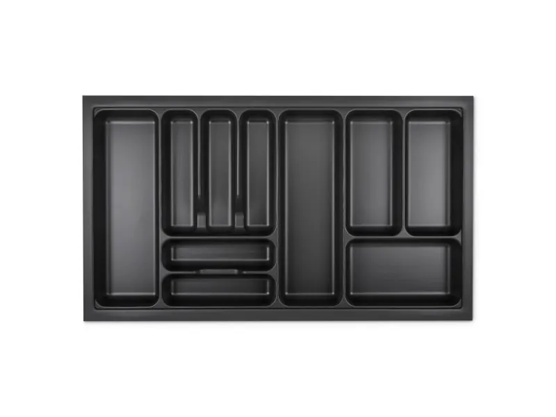 SOTECH Besteckkästen<Orga-Box VIII Besteckeinsatz 811 x 480 x 55 mm Lavagrau mit Perlstruktur Für 90er Schränke in Häcker Küchen