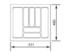 SOTECH Orga-Box VIII Besteckeinsatz 511 x 480 x 55 mm Lavagrau mit Perlstruktur Für 60er Schränke in Häcker Küchen< Besteckkästen