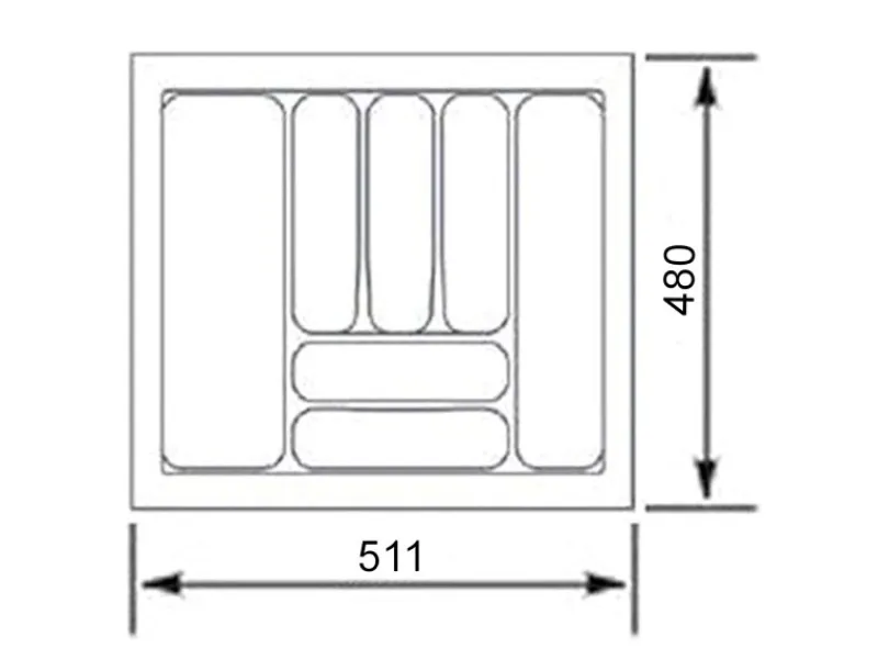 SOTECH Orga-Box VIII Besteckeinsatz 511 x 480 x 55 mm Lavagrau mit Perlstruktur Für 60er Schränke in Häcker Küchen< Besteckkästen