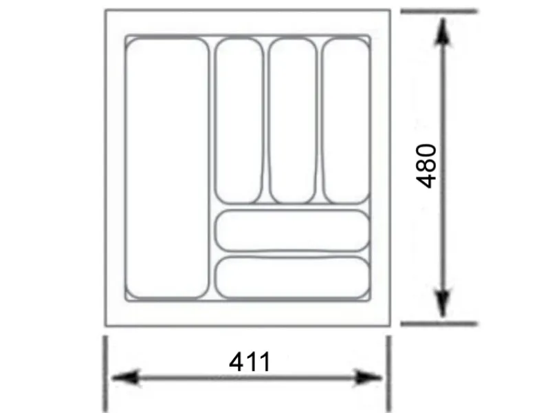 SOTECH Orga-Box VIII Besteckeinsatz 411 x 480 x 55 mm Lavagrau mit Perlstruktur Für 50er Schränke in Häcker Küchen< Besteckkästen