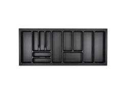 Outlet SOTECH Orga-Box VIII Besteckeinsatz 1111 x 480 x 55 mm Lavagrau mit Perlstruktur Für 120er Schränke in Häcker Küchen