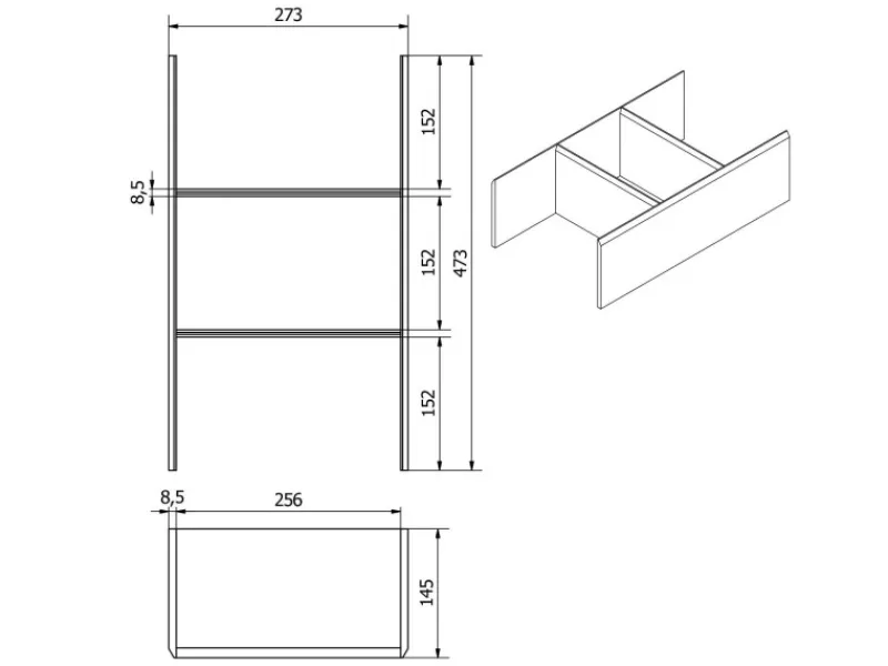 SOTECH Schubladen Besteckeinsatz 473 x 273 x 145 mm Aus Massivholz Eiche Lackiert< Besteckkästen