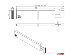 Sale SOTECH 4-Teiliges ORGA-BOX Bambus Schubladen Trennsystem 430 bis 556 mm Höhe 63 mm mit Federmechanismus