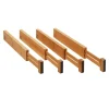 Best SOTECH 4-Teiliges ORGA-BOX Bambus Schubladen Trennsystem 354 bis 482 mm Höhe 63 mm mit Federmechanismus