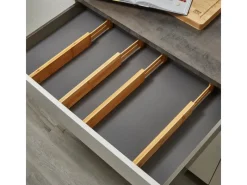Best SOTECH 4-Teiliges ORGA-BOX Bambus Schubladen Trennsystem 354 bis 482 mm Höhe 63 mm mit Federmechanismus