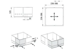 New SOTECH 1x Organisationsrahmen CuisioFlex 129 mm Höhe Stufenlos Verstellbar von 236 - 386 mm inkl. Anti-Rutsch-Füße