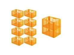 PROREGAL SparSet 10 x Eurobehälter Bäcker- und Konditorenkasten HxBxT 34,9 x 40 x 60 70 Liter Gelb-Orange Brötchenkiste Sstapelbare Bäckerkiste< Vorratsdosen|Vorratsbehälter