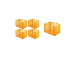 PROREGAL SparSet 5 x Eurobehälter Bäcker- und Konditorenkasten HxBxT 42,1 x 40 x 60 85 Liter Gelb-Orange Brötchenkiste Sstapelbare Bäckerkiste< Vorratsdosen|Vorratsbehälter