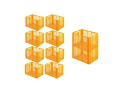 PROREGAL Vorratsdosen|Vorratsbehälter<SparSet 10 x Eurobehälter Bäcker- und Konditorenkasten HxBxT 42,1 x 40 x 60 85 Liter Gelb-Orange Brötchenkiste Sstapelbare Bäckerkiste