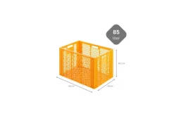 PROREGAL Vorratsdosen|Vorratsbehälter<SparSet 10 x Eurobehälter Bäcker- und Konditorenkasten HxBxT 42,1 x 40 x 60 85 Liter Gelb-Orange Brötchenkiste Sstapelbare Bäckerkiste