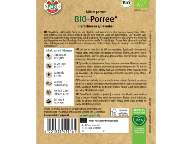 Sperli Töpfe<Bio Porree