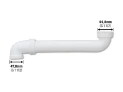Ersatzteile Küchenarmatur<Spültisch-Raumsparablaufbogen 44,8 mm (G 1 1/2) Weiß