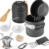 STAHLWERK Pfannen<Camping Kochgeschirr Alu Campinggeschirr Gaskocher Outdoor Set