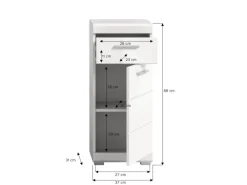 Standschrank 37 cm x 88 cm x 31 cm Front FSC®< Küchenschränke