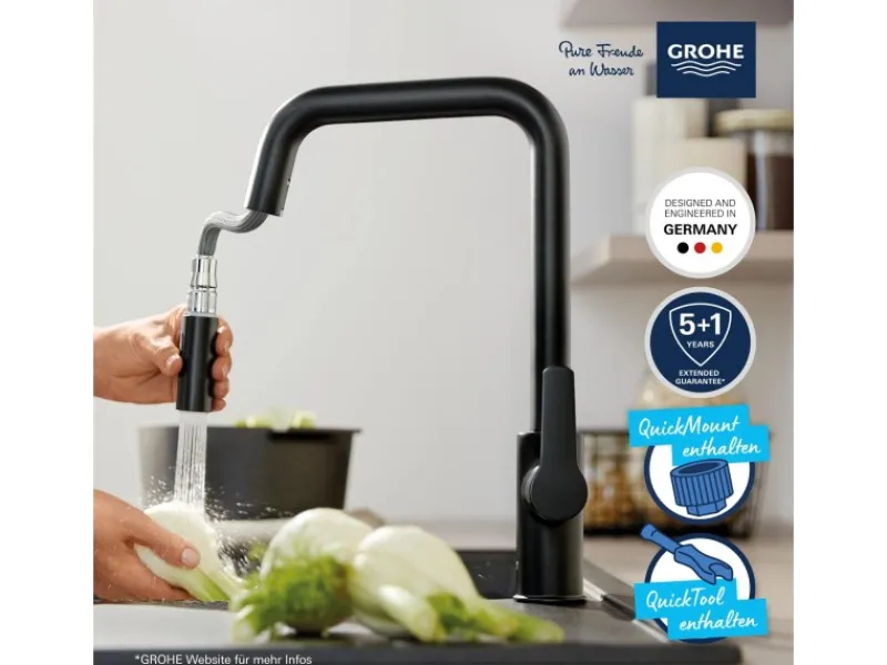 Grohe Einhebelmischer<Start Einhand-Spültischbatterie, 1/2" mit Brause