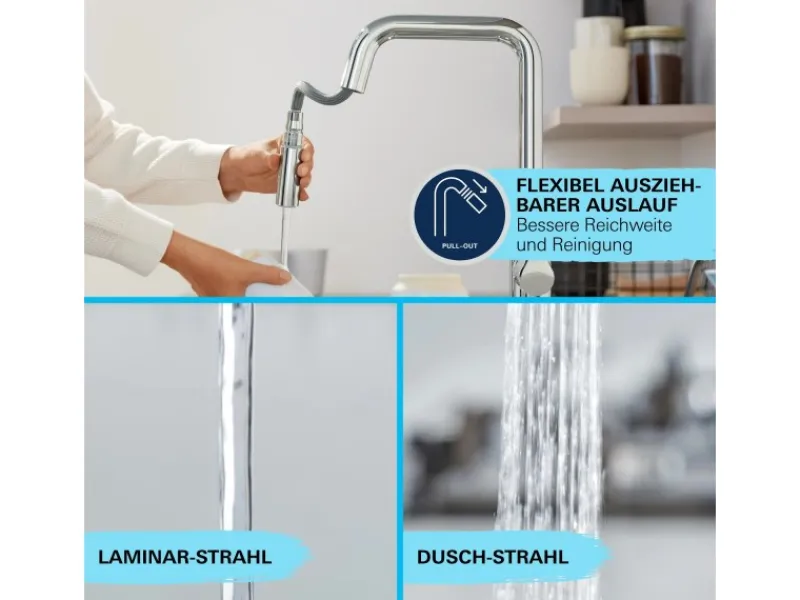 Grohe Einhebelmischer<Start Einhand-Spültischbatterie, 1/2" mit Brause