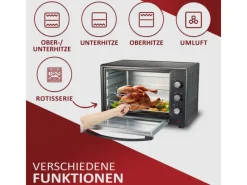 STEINBORG SB-3006 Backofen 60 Liter 2000 Watt Schwarz< Haushaltsgeräte