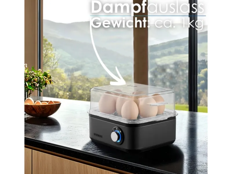 STEINBORG SB-2630 Eierkocher für 1 bis 8 Eier Dampfauslass 500 Watt< Haushaltsgeräte