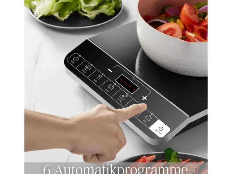 STEINBORG SB-2191 Einzelne Induktionskochplatte mit Automatikprogramme 2000W< Haushaltsgeräte