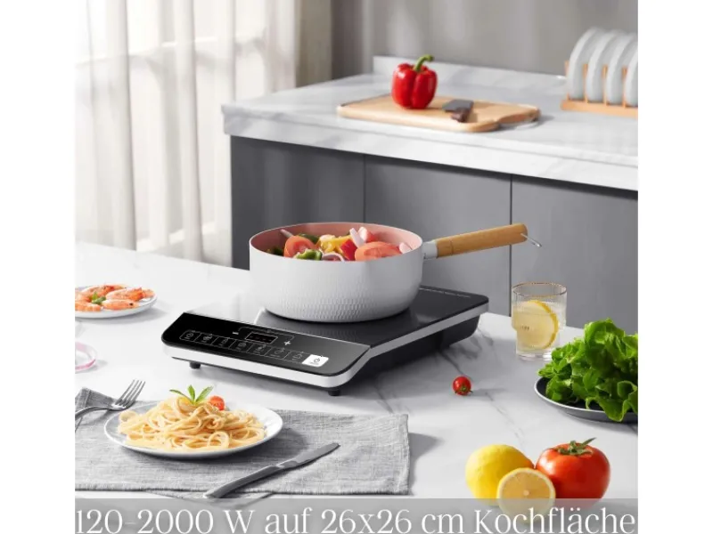 STEINBORG SB-2191 Einzelne Induktionskochplatte mit Automatikprogramme 2000W< Haushaltsgeräte