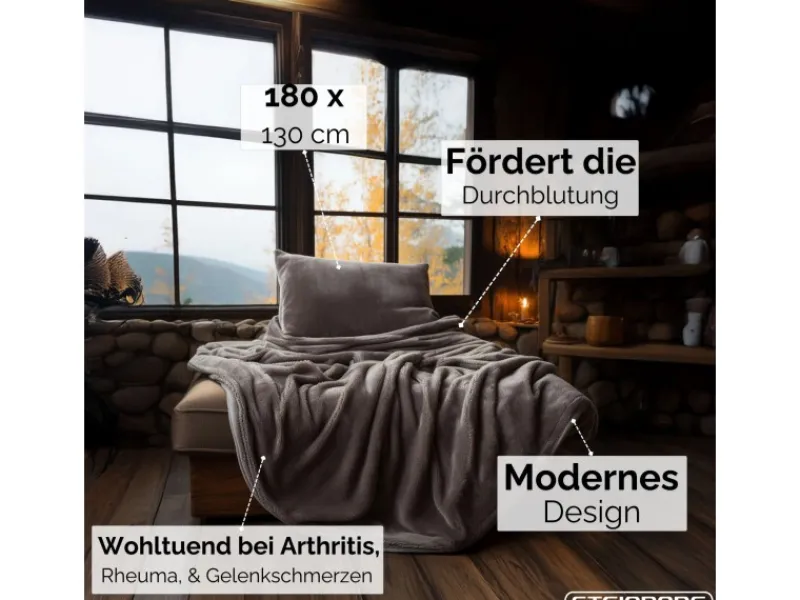 STEINBORG Haushaltsgeräte<SB-9522 Heizdecke mit Timer 9 Temperaturstufen 180x130 cm