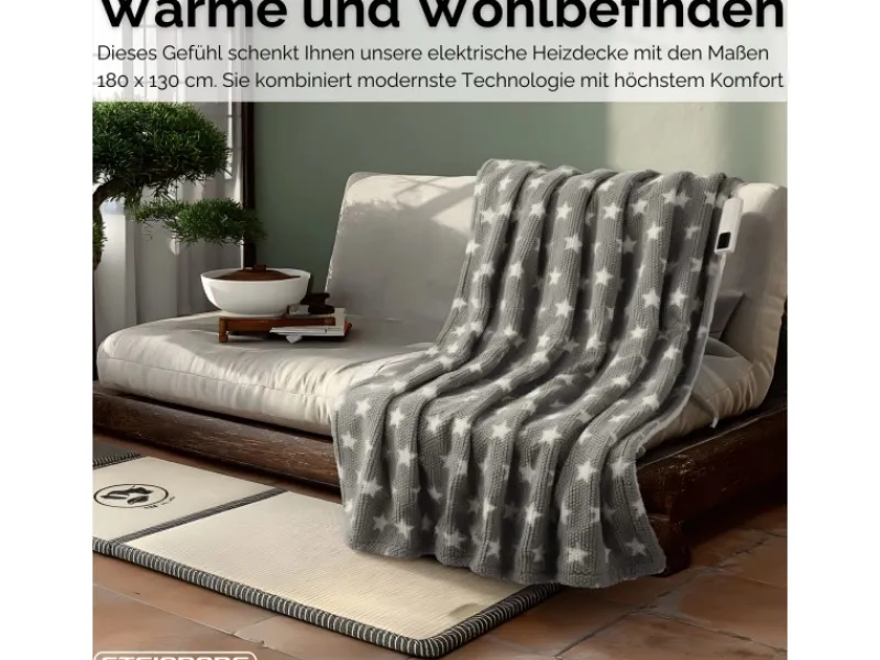 Clearance STEINBORG SB-9524 Heizdecke mit Timer 9 Temperaturstufen 180x130 cm