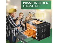 Best STEINBORG SB-3001 3in1 Minibackofen mit Umluft 20 Liter 1300 Watt Schwarz