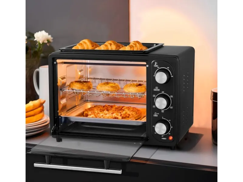 Best STEINBORG SB-3001 3in1 Minibackofen mit Umluft 20 Liter 1300 Watt Schwarz