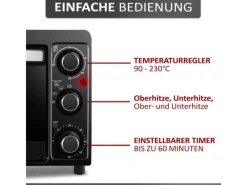 STEINBORG SB-3015 Minibackofen 15 Liter 1300 Watt Schwarz< Haushaltsgeräte